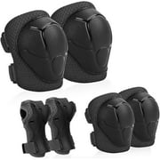 Kids Protective Gear Set Elbow Knee Wrist Pads for Skateboard, Roller Skating, Cycling, Scooter Sports, Wrist Guards Toddler Youth Teenagers Outdoor